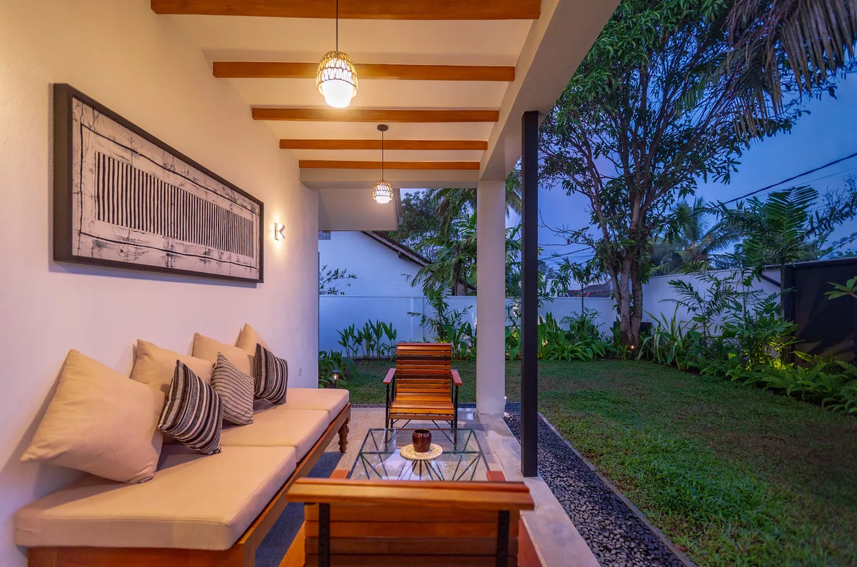 Atmospheric Veranda Lounge at Dusk